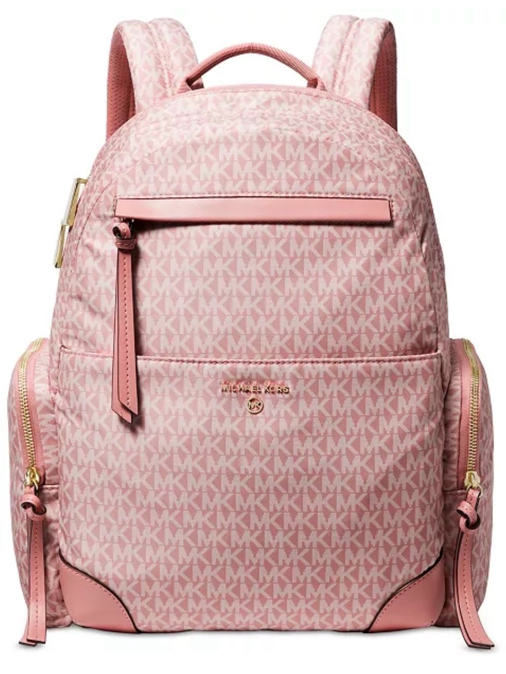Michael Kors Prescott Large Signature Logo Woven Backpack with Gold Accents